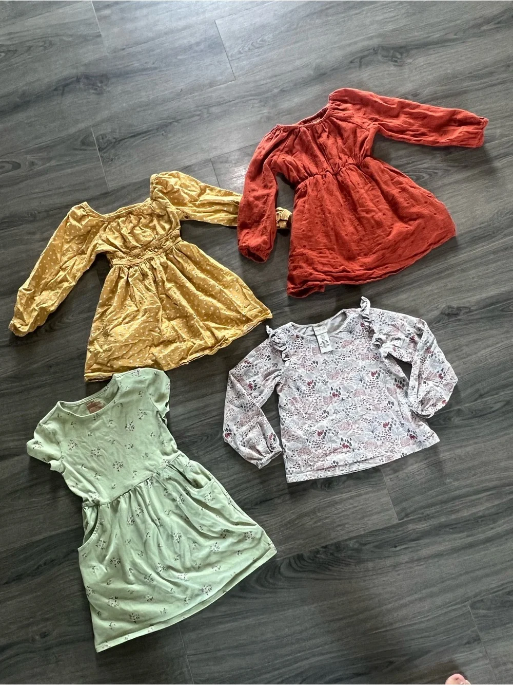 Cat & Jack Girls' Dresses in Mustard, Rust, Mint & Floral